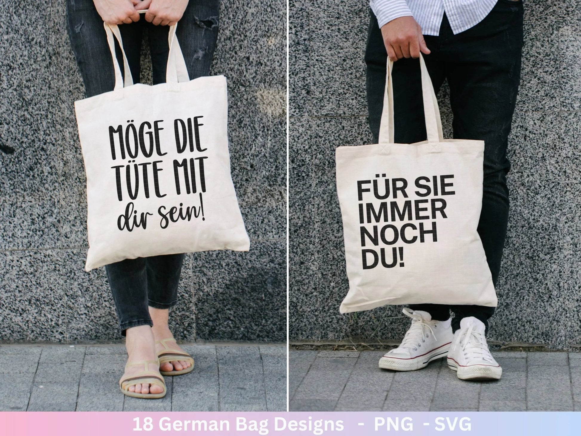 Deutsche Sprüche für Beutel Plotterdatei - Taschensprüche Bundle svg - Jutetasche plotten svg - Cricut Silhouette - Eine von den Juten