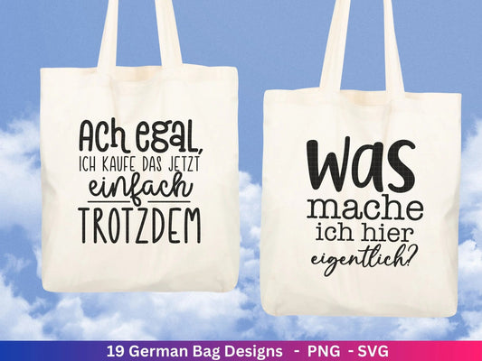 Deutsche Sprüche für Beutel Plotterdatei - Taschensprüche Bundle svg - Jutetasche plotten svg - Cricut Silhouette - Eine von den Juten