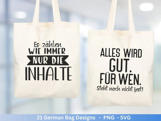 Deutsche Sprüche für Beutel Plotterdatei - Taschensprüche Bundle svg - Jutetasche plotten svg - Cricut Silhouette - Eine von den Juten