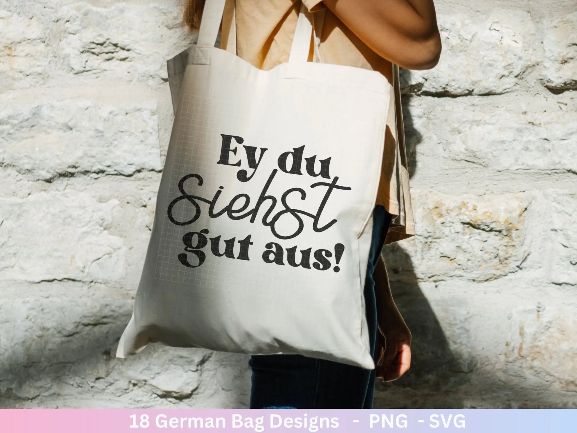 Deutsche Sprüche für Beutel Plotterdatei - Taschensprüche Bundle svg - Jutetasche plotten svg - Cricut Silhouette - Eine von den Juten