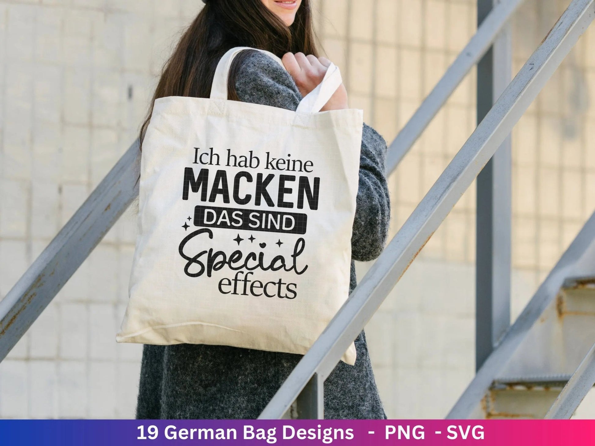 Deutsche Sprüche für Beutel Plotterdatei - Taschensprüche Bundle svg - Jutetasche plotten svg - Cricut Silhouette - Eine von den Juten