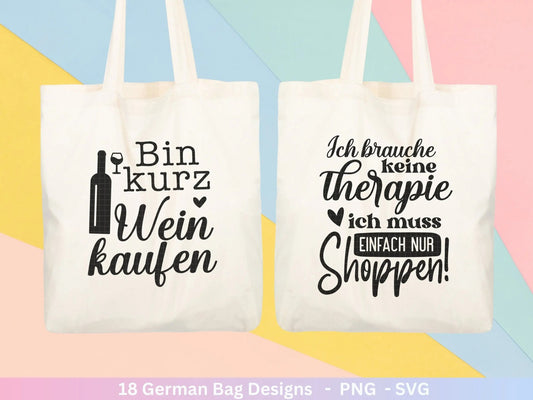 Deutsche Sprüche für Beutel Plotterdatei - Taschensprüche Bundle svg - Jutetasche plotten svg - Cricut Silhouette - Eine von den Juten