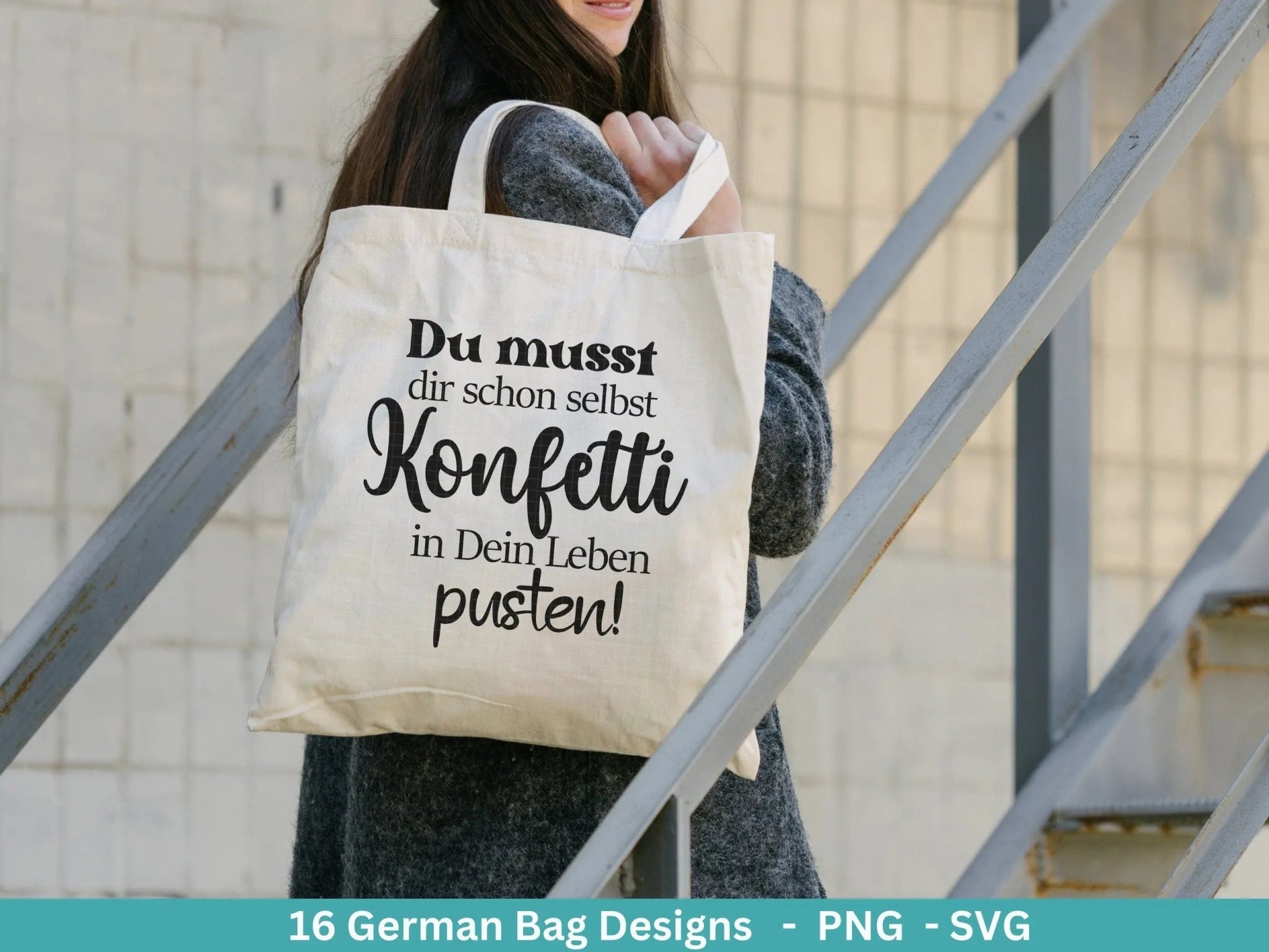 Deutsche Sprüche für Beutel Plotterdatei - Taschensprüche Bundle svg - Jutetasche plotten svg - Cricut Silhouette - Eine von den Juten