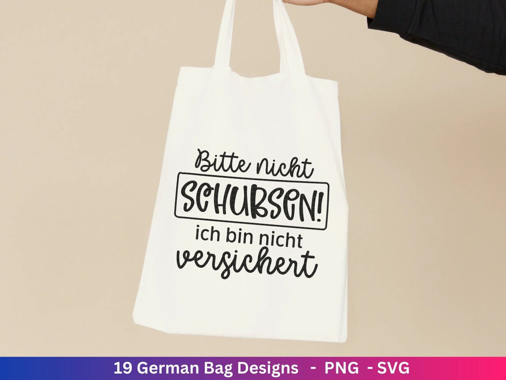 Deutsche Sprüche für Beutel Plotterdatei - Taschensprüche Bundle svg - Jutetasche plotten svg - Cricut Silhouette - Eine von den Juten