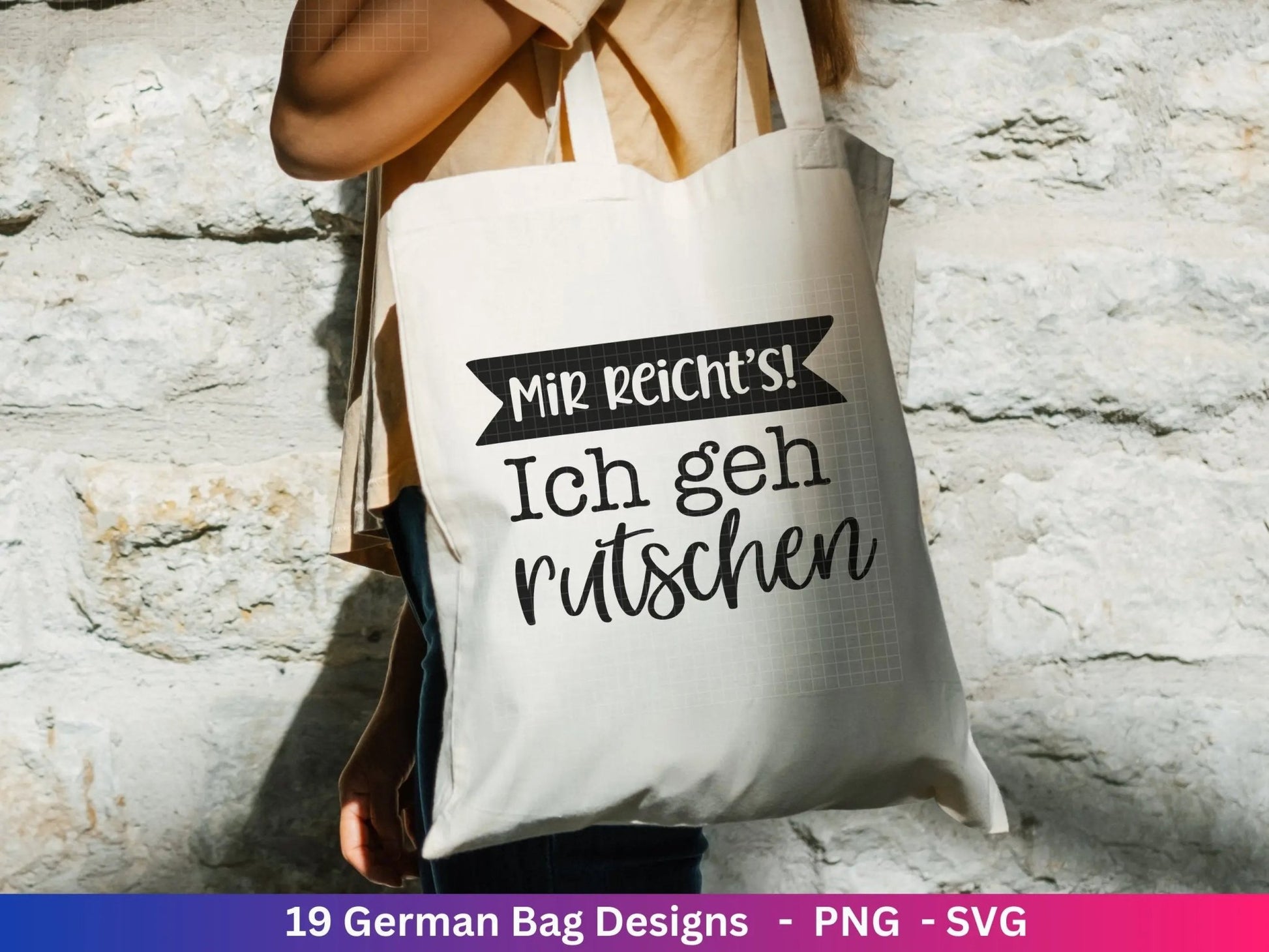 Deutsche Sprüche für Beutel Plotterdatei - Taschensprüche Bundle svg - Jutetasche plotten svg - Cricut Silhouette - Eine von den Juten