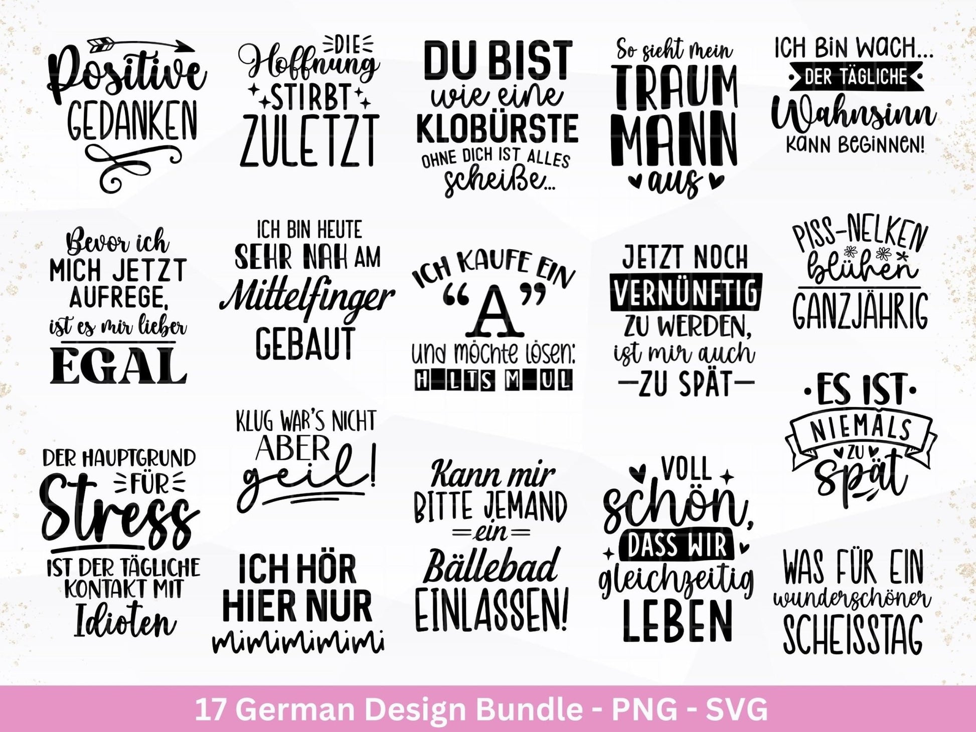 Deutsche Sprüche für Beutel Plotterdatei - Taschensprüche Bundle svg - Jutetasche plotten svg - Cricut Svg - Lustige Sprüche Svg - Geschenk - EmidaDesign