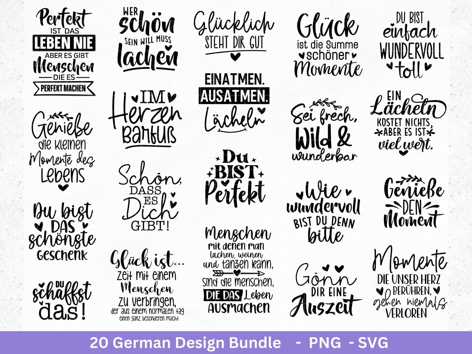 Deutsche Sprüche für Beutel Plotterdatei - Taschensprüche Bundle svg - Jutetasche plotten svg - Cricut Svg - Lustige Sprüche Svg - Geschenk - EmidaDesign