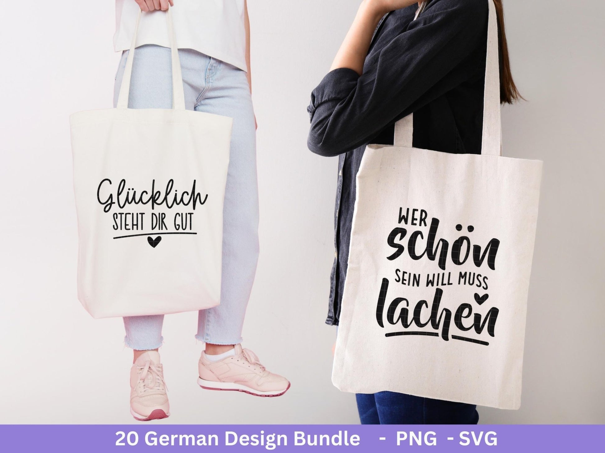 Deutsche Sprüche für Beutel Plotterdatei - Taschensprüche Bundle svg - Jutetasche plotten svg - Cricut Svg - Lustige Sprüche Svg - Geschenk - EmidaDesign