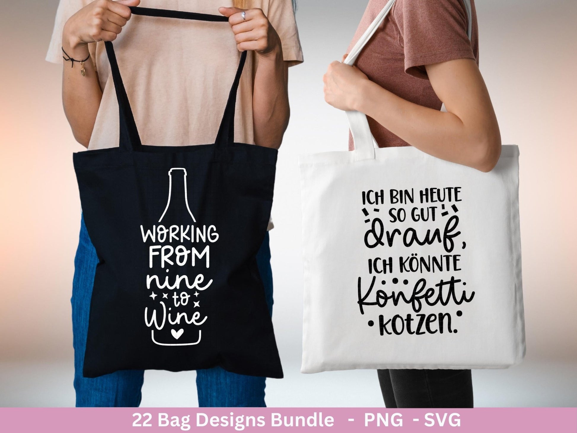 Deutsche Sprüche für Beutel Plotterdatei - Taschensprüche svg - Jutetasche plotten svg - Cricut Silhouette - Eine von den Juten - Geschenk - EmidaDesign