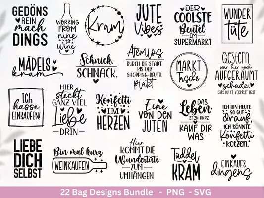 Deutsche Sprüche für Beutel Plotterdatei - Taschensprüche svg - Jutetasche plotten svg - Cricut Silhouette - Eine von den Juten - Geschenk - EmidaDesign