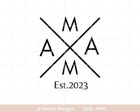 Familiennamen Plotterdatei - Papa svg - Mama svg - Mini svg - Cricut Silhouette Studio - Familienoutfit - Boss Shirt svg - Initialen png