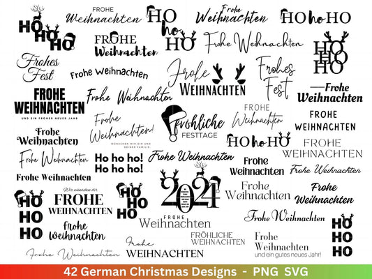 Frohe Weihnachten Plotterdatei Svg Png - Plotterdatei Weihnachten - Schriftzüge Weihnachten deutsch - Silhouette Cricut Download - Ho Ho Ho