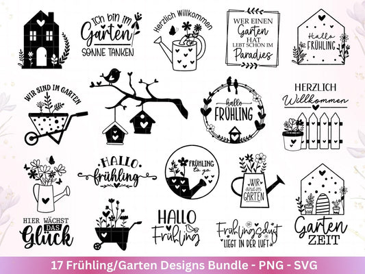 Frühling Plotterdatei - Garten Svg - Laserdatei Frühling - Cricut Svg - Ostern Svg - Frühling Svg - Schubkarre - Gartengeschenke - Home svg - EmidaDesign