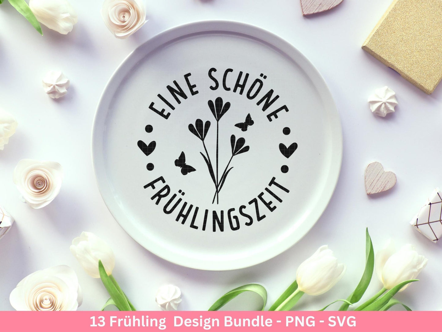 Frühling Plotterdatei - Hallo Frühling - Laserdatei Frühling - Cricut Svg - Ostern Svg - Frühling to go - Frühlings Bundle - Frühling Svg - EmidaDesign