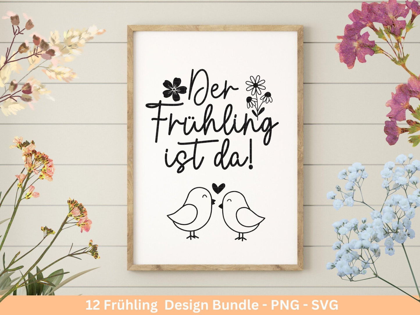 Frühling Plotterdatei - Hallo Frühling - Laserdatei Frühling - Cricut Svg - Ostern Svg - Frühling to go - Frühlings Bundle - Frühling Svg - EmidaDesign