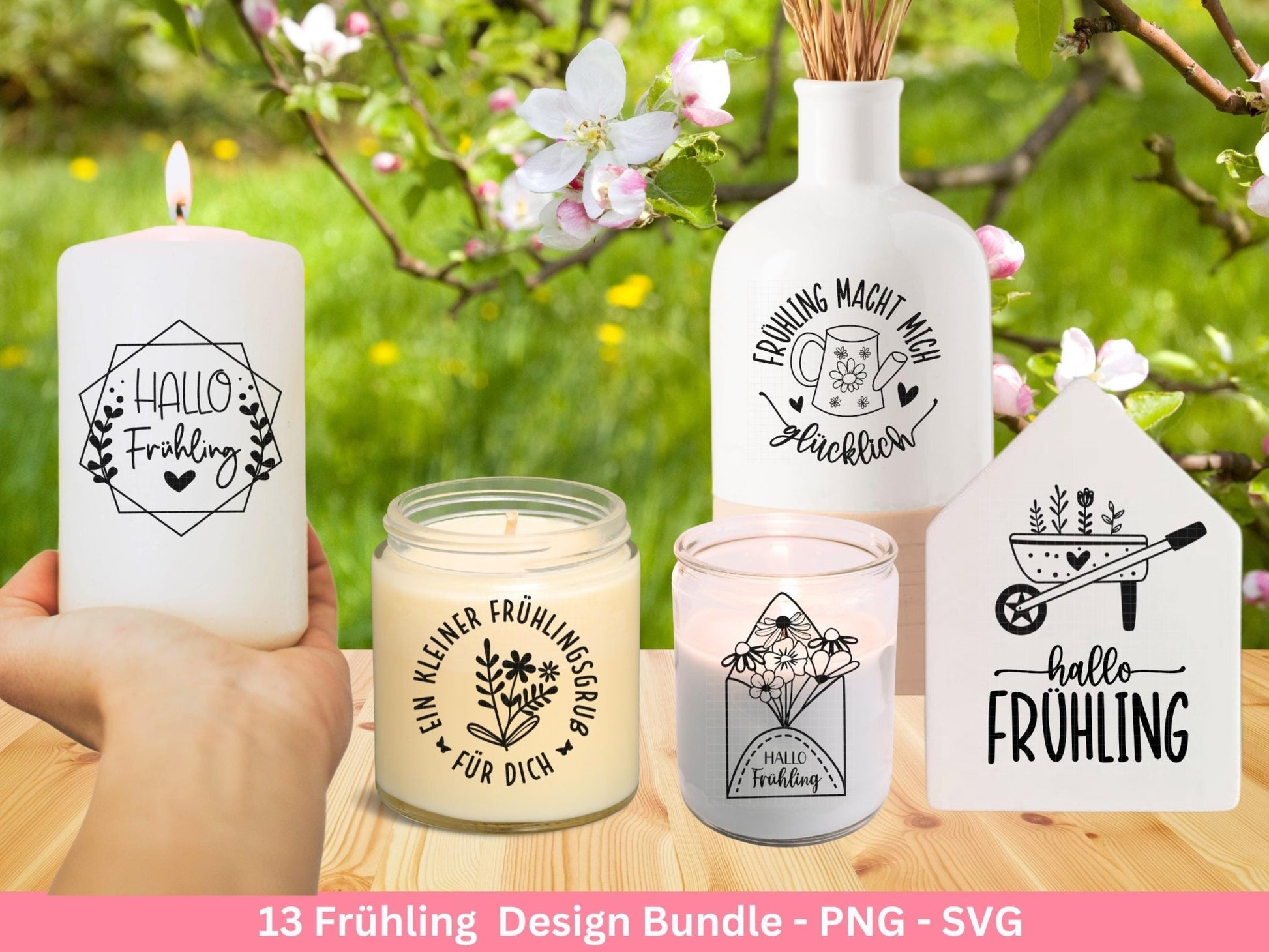 Frühling Plotterdatei - Hallo Frühling - Laserdatei Frühling - Cricut Svg - Ostern Svg - Frühling to go - Frühlings Bundle - Frühling Svg - EmidaDesign