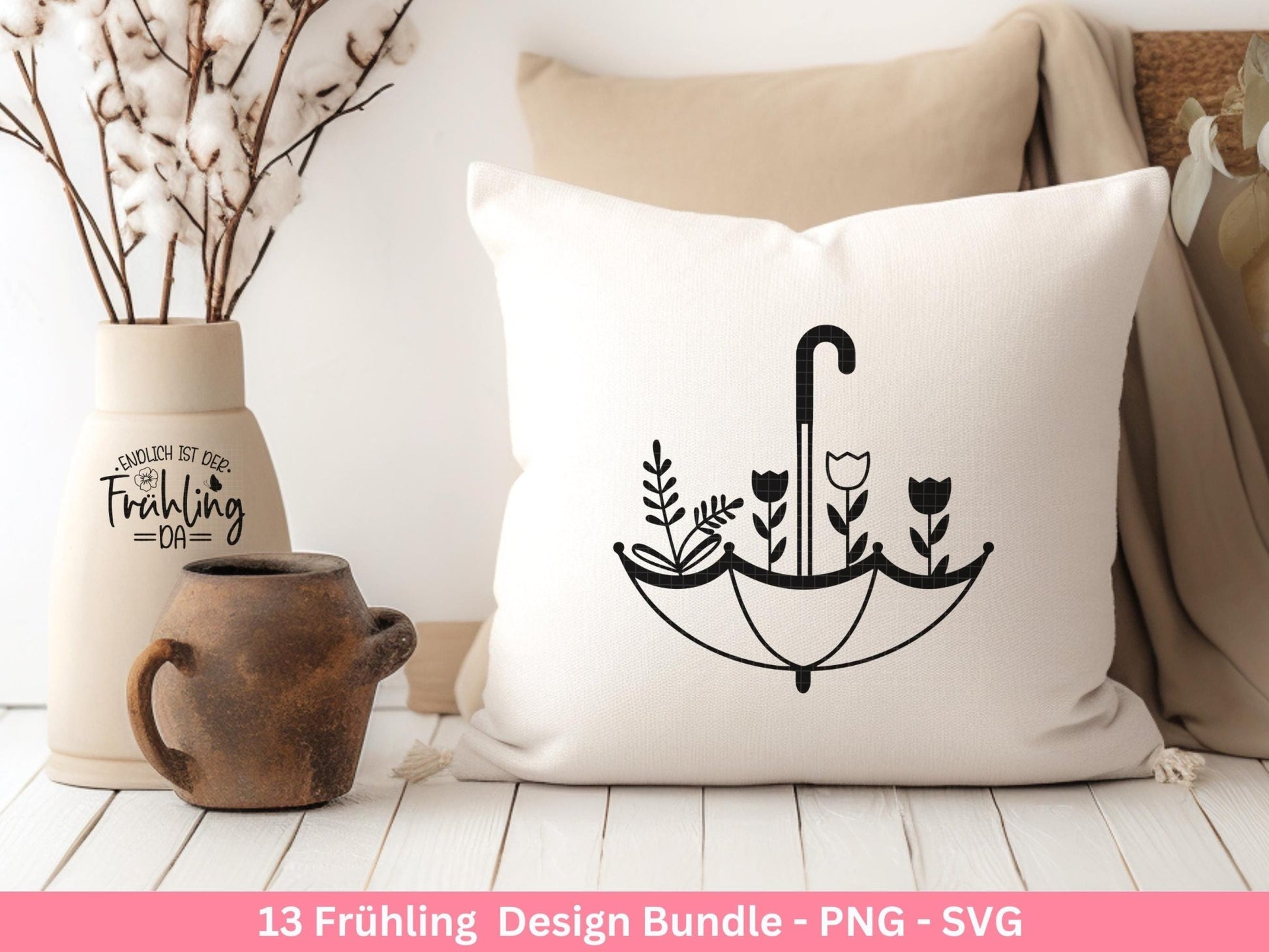 Frühling Plotterdatei - Hallo Frühling - Laserdatei Frühling - Cricut Svg - Ostern Svg - Frühling to go - Frühlings Bundle - Frühling Svg - EmidaDesign