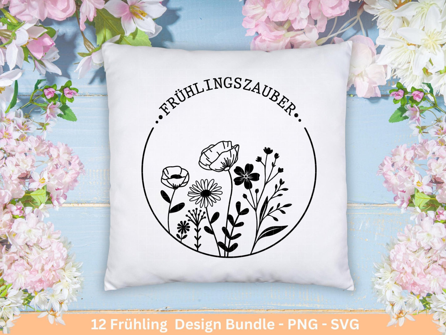 Frühling Plotterdatei - Hallo Frühling - Laserdatei Frühling - Cricut Svg - Ostern Svg - Frühling to go - Frühlings Bundle - Frühling Svg - EmidaDesign