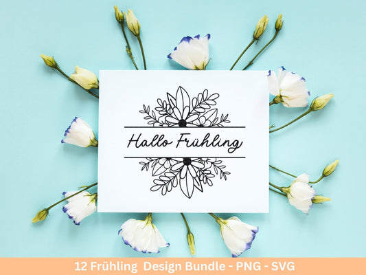 Frühling Plotterdatei - Hallo Frühling - Laserdatei Frühling - Cricut Svg - Ostern Svg - Frühling to go - Frühlings Bundle - Frühling Svg - EmidaDesign