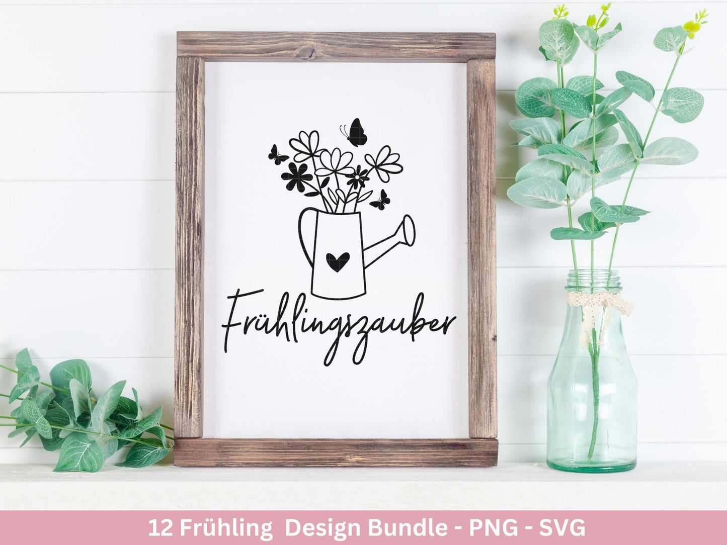 Frühling Plotterdatei - Hallo Frühling - Laserdatei Frühling - Cricut Svg - Ostern Svg - Ostergeschenk - Deutsche Schriftzüge - Frühling Svg - EmidaDesign