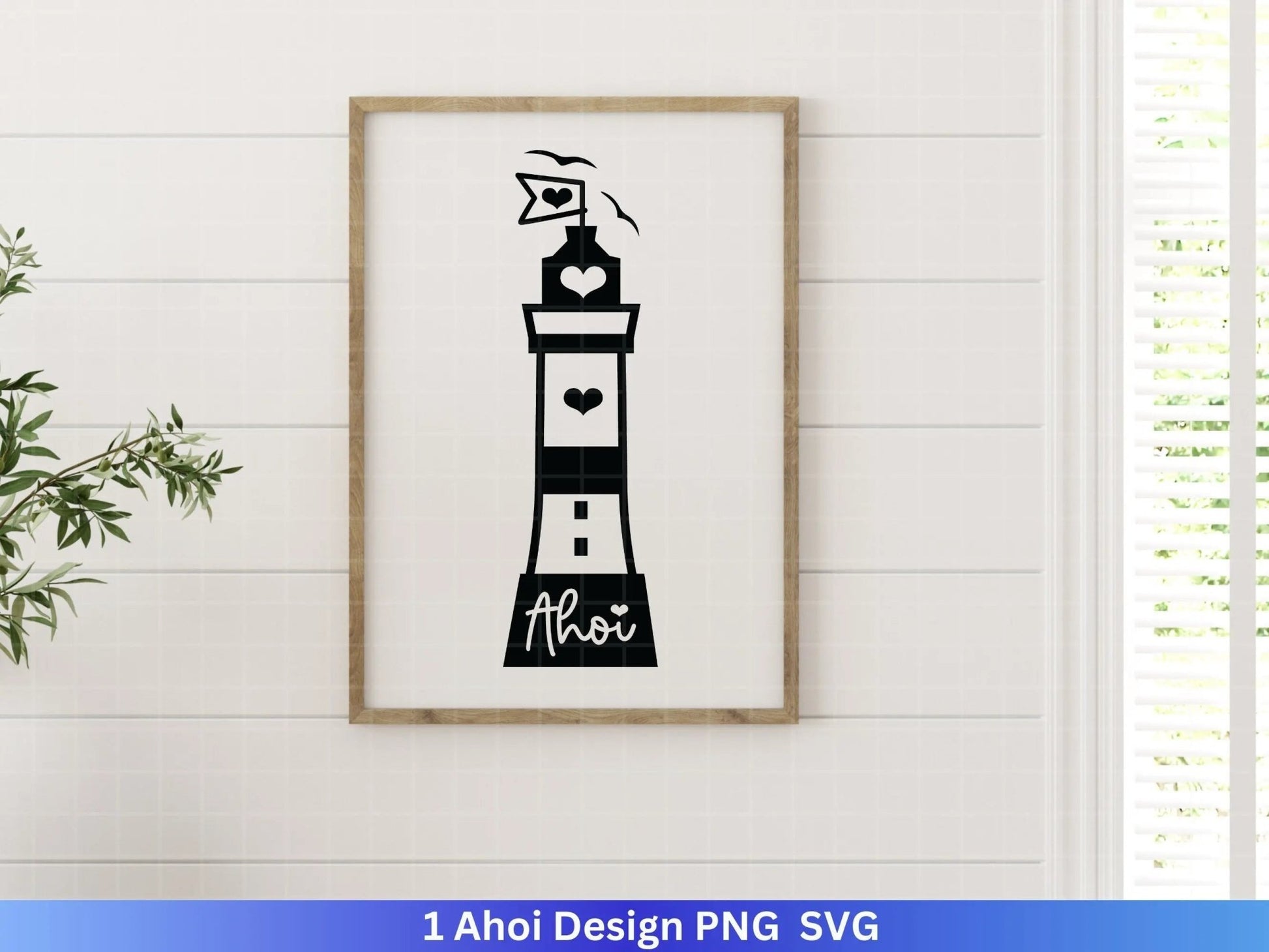 German Ahoi Plotterdatei - Maritim svg - Nautical Clipart - Leuchtturm svg - Möwen svg - Wilkommen im Norden svg - Moin - Cricut Silhouette