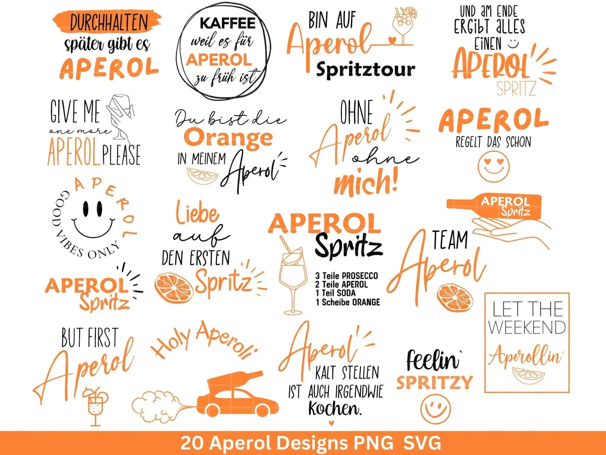 German Aperol svg png Bundle - Holy Aperoli svg - Aperol Spritztour svg - Cricut Silhouette Studio Plotterdatei SVG - Digital - Shirt svg