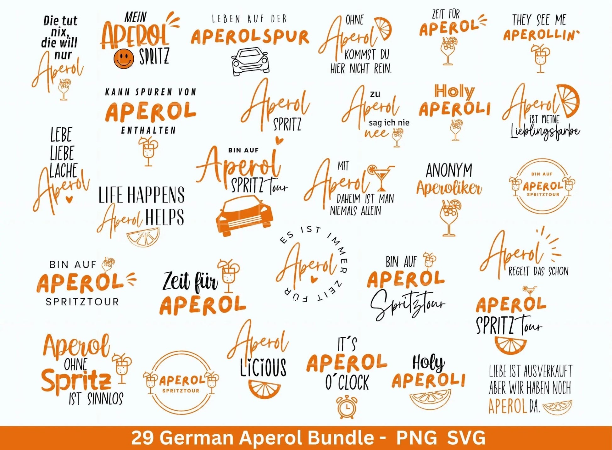 German Aperol svg png Bundle - Holy Aperoli svg - Aperol Spritztour svg - Cricut Silhouette Studio Plotterdatei SVG - Digital - Shirt svg