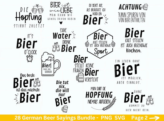 German Bier Sprüche svg png Bundle - Alkohol svg - drinks svg - Cricut Silhouette Studio Plotterdatei SVG - deutsche Sprüche svg - Bier svg