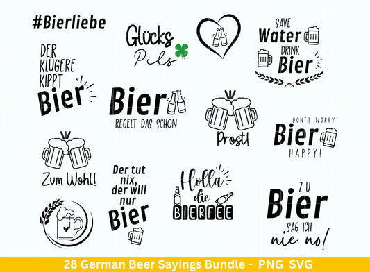 German Bier Sprüche svg png Bundle - Alkohol svg - drinks svg - Cricut Silhouette Studio Plotterdatei SVG - deutsche Sprüche svg - Bier svg