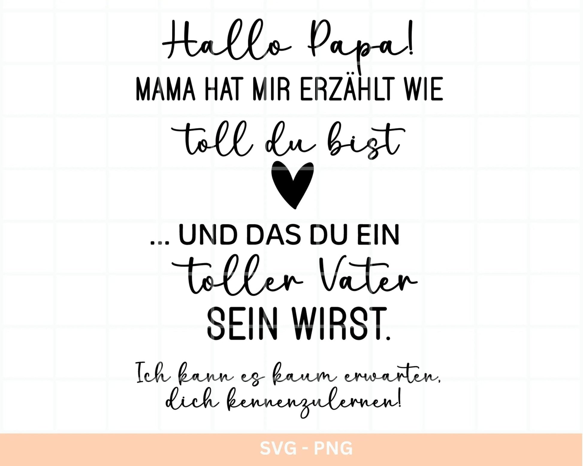 German Du wirst Vater Svg png - Vater geschenk - Babybody svg - Vatertag Svg - Geschenk zur Geburt - Cricut Silhouette Studio Plotterdatei