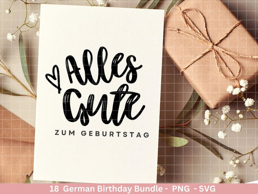 German Geburtstag Plotterdatei Bundle svg - Geburtstagssprüche deutsch - Geburtstag Cricut Silhouette - Geburtstag Schriftzüge - Digistamp