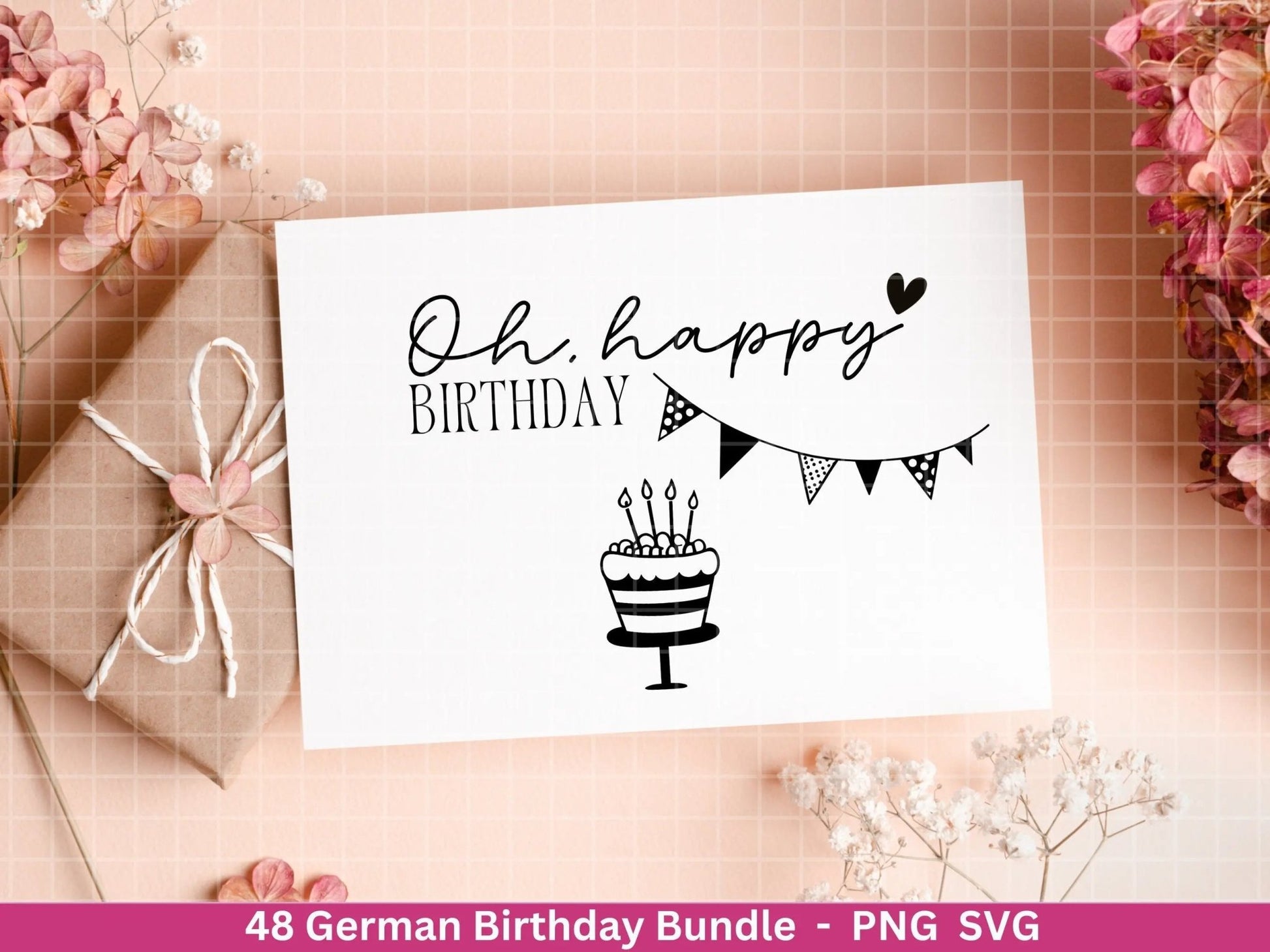 German Geburtstag Plotterdatei Bundle svg - Geburtstagssprüche deutsch - Geburtstag Cricut Silhouette - Geburtstag Schriftzüge - Digistamp