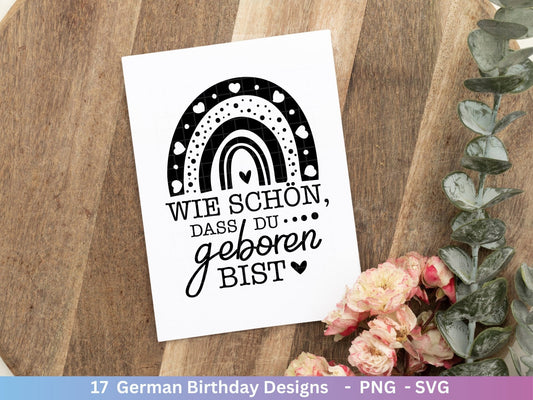 German Geburtstag Plotterdatei Bundle svg - Geburtstagssprüche deutsch - Geburtstag Cricut Silhouette - Geburtstag Schriftzüge - Digistamp - EmidaDesign