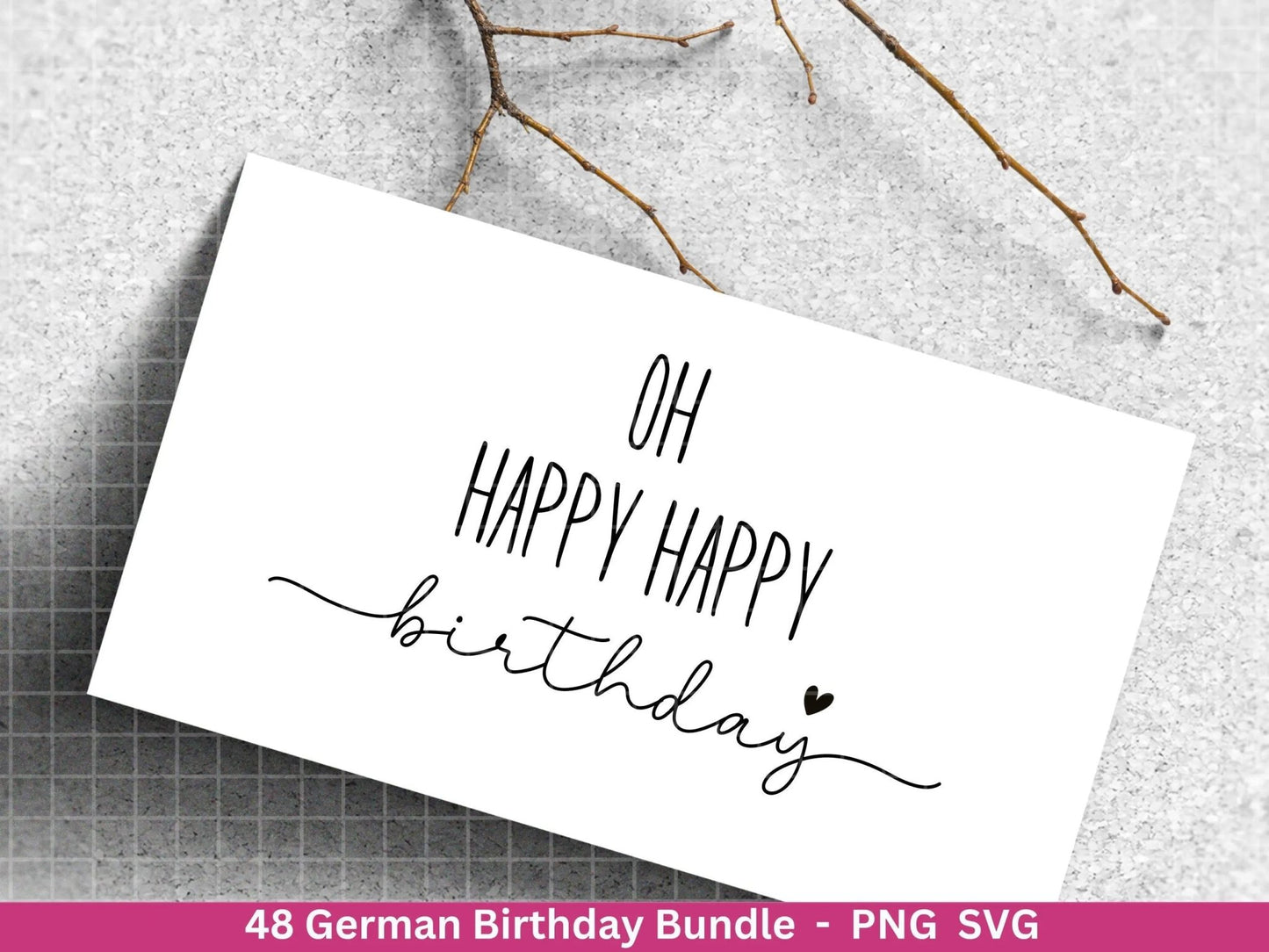 German Geburtstag Plotterdatei Bundle svg - Geburtstagssprüche deutsch - Geburtstag Cricut Silhouette - Geburtstag Schriftzüge - Digistamp