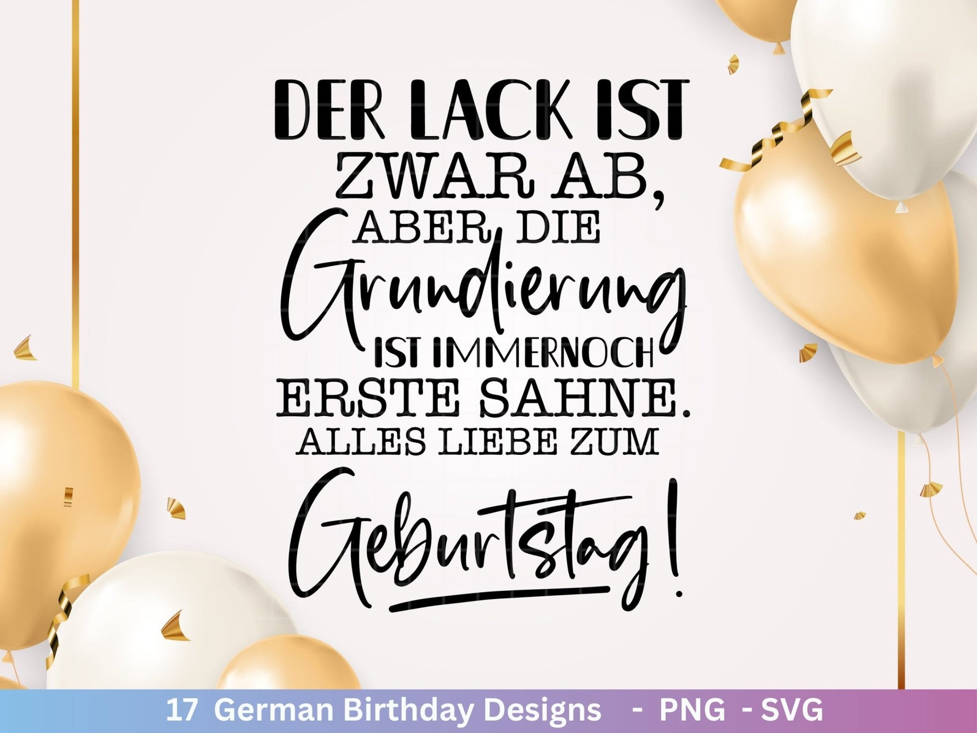 German Geburtstag Plotterdatei Bundle svg - Geburtstagssprüche deutsch - Geburtstag Cricut Silhouette - Geburtstag Schriftzüge - Digistamp - EmidaDesign