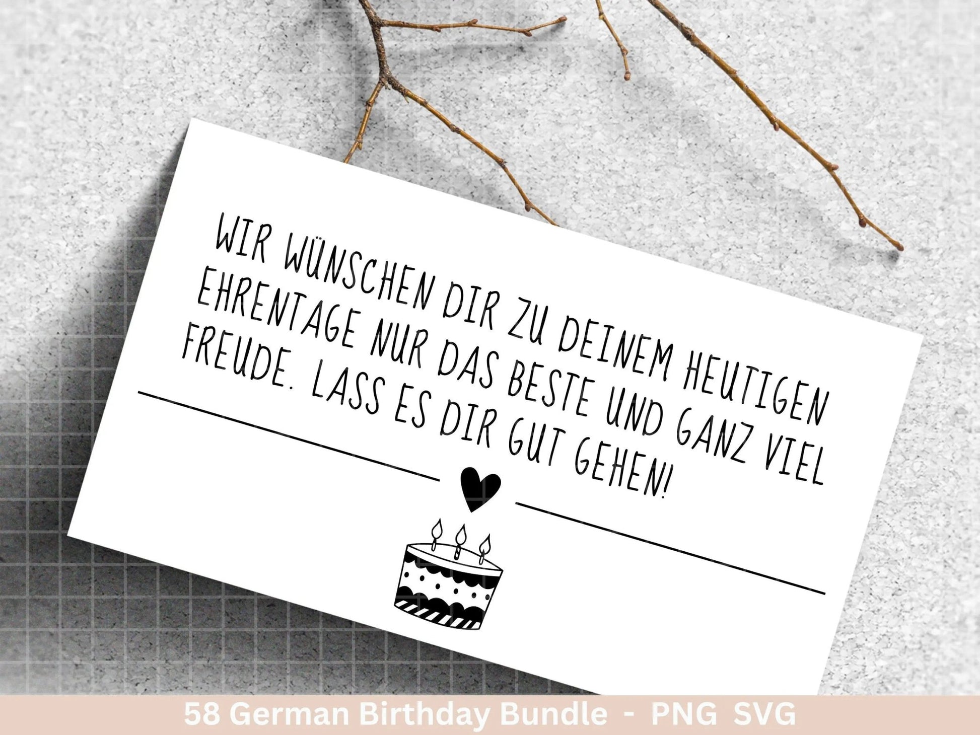 German Geburtstag Plotterdatei Bundle svg - Geburtstagssprüche deutsch - Geburtstag Cricut Silhouette - Geburtstag Schriftzüge - Digistamp