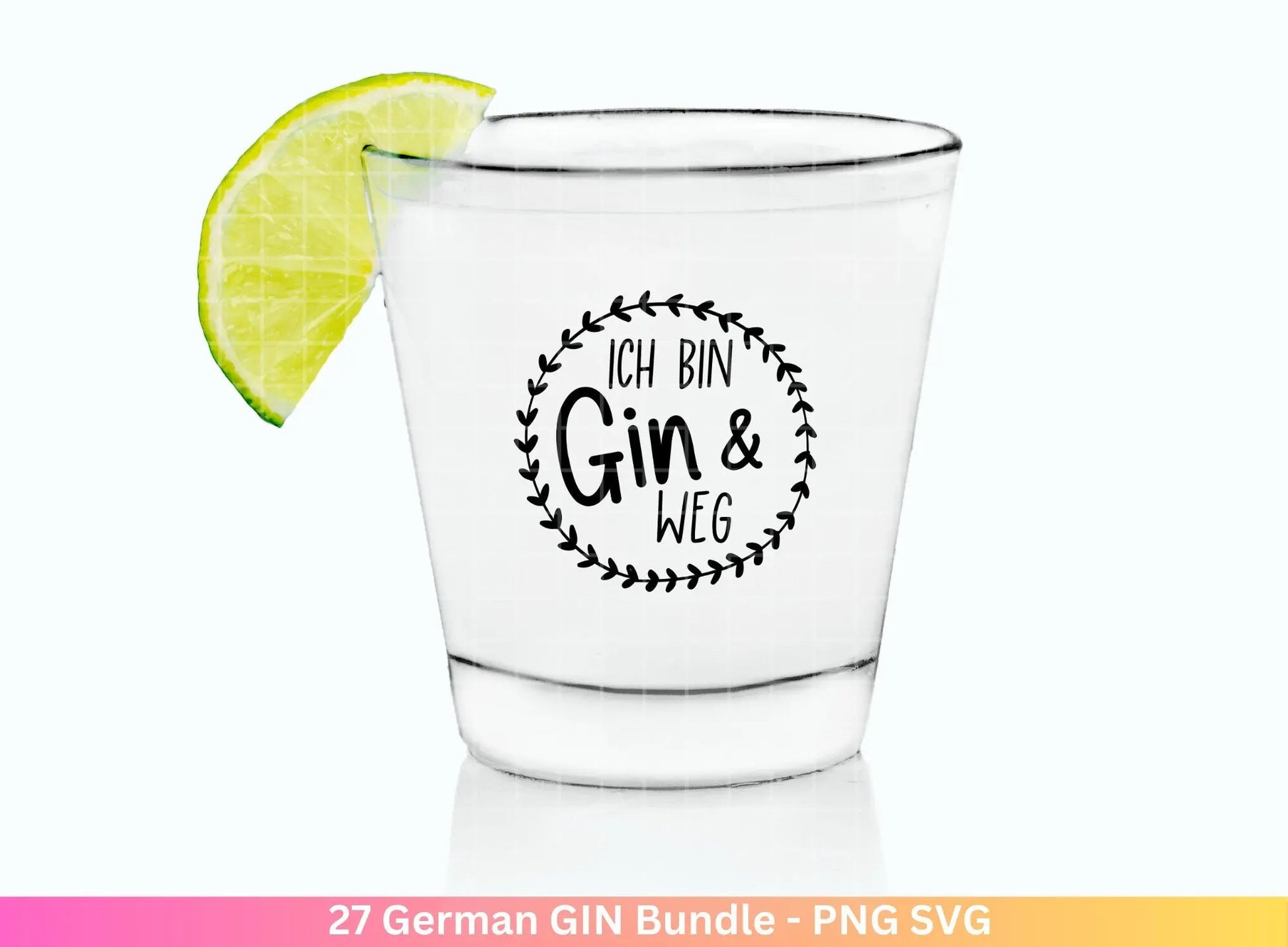 German Gin svg png Bundle - Ginsprüche svg - deutsche Sprüche svg - Alkohol svg - Cricut Silhouette Studio Plotterdatei SVG - Digital