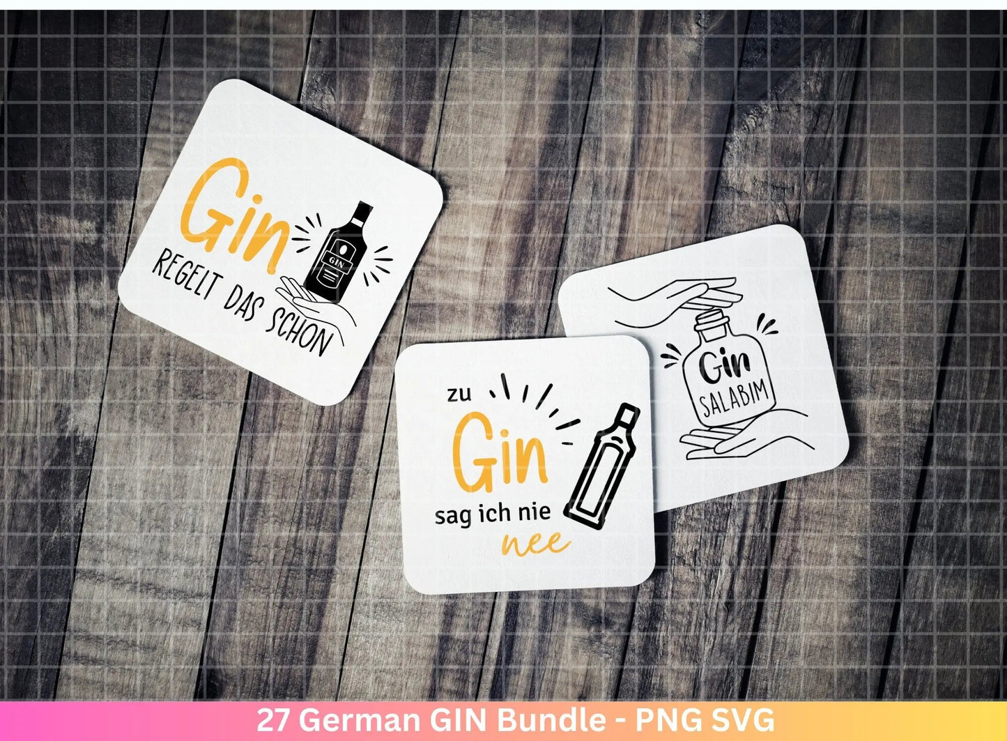 German Gin svg png Bundle - Ginsprüche svg - deutsche Sprüche svg - Alkohol svg - Cricut Silhouette Studio Plotterdatei SVG - Digital