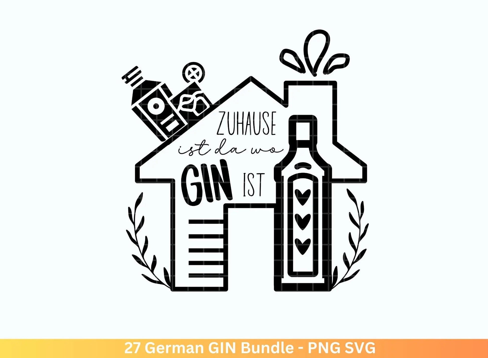 German Gin svg png Bundle - Ginsprüche svg - deutsche Sprüche svg - Alkohol svg - Cricut Silhouette Studio Plotterdatei SVG - Digital