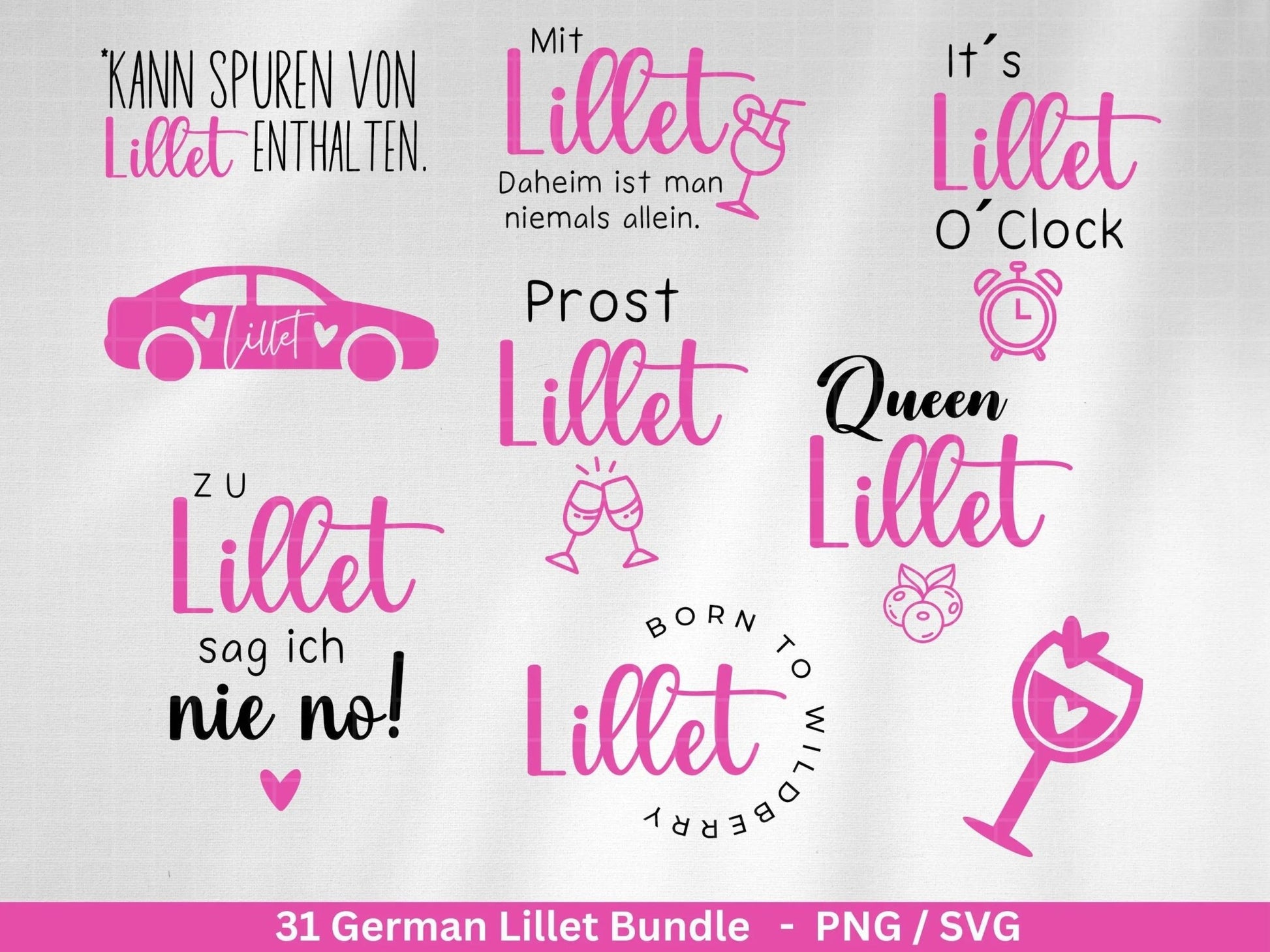 German Lillet svg png Bundle - Wildberry Lillet svg - Alcohol svg - Cricut Silhouette Studio Plotterdatei SVG - Digital - Shirt Design svg