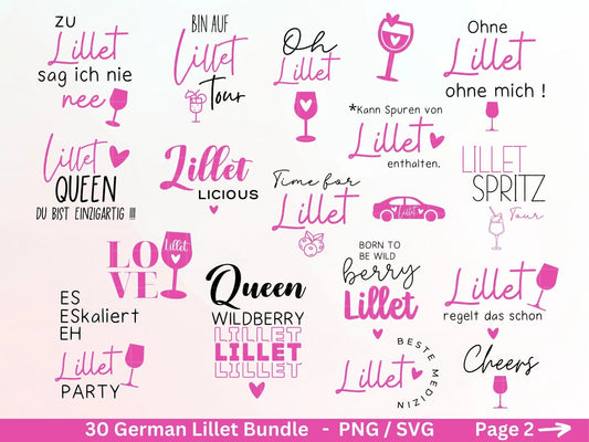 German Lillet svg png Bundle - Wildberry Lillet svg - Alcohol svg - Cricut Silhouette Studio Plotterdatei SVG - Digital - Shirt Design svg