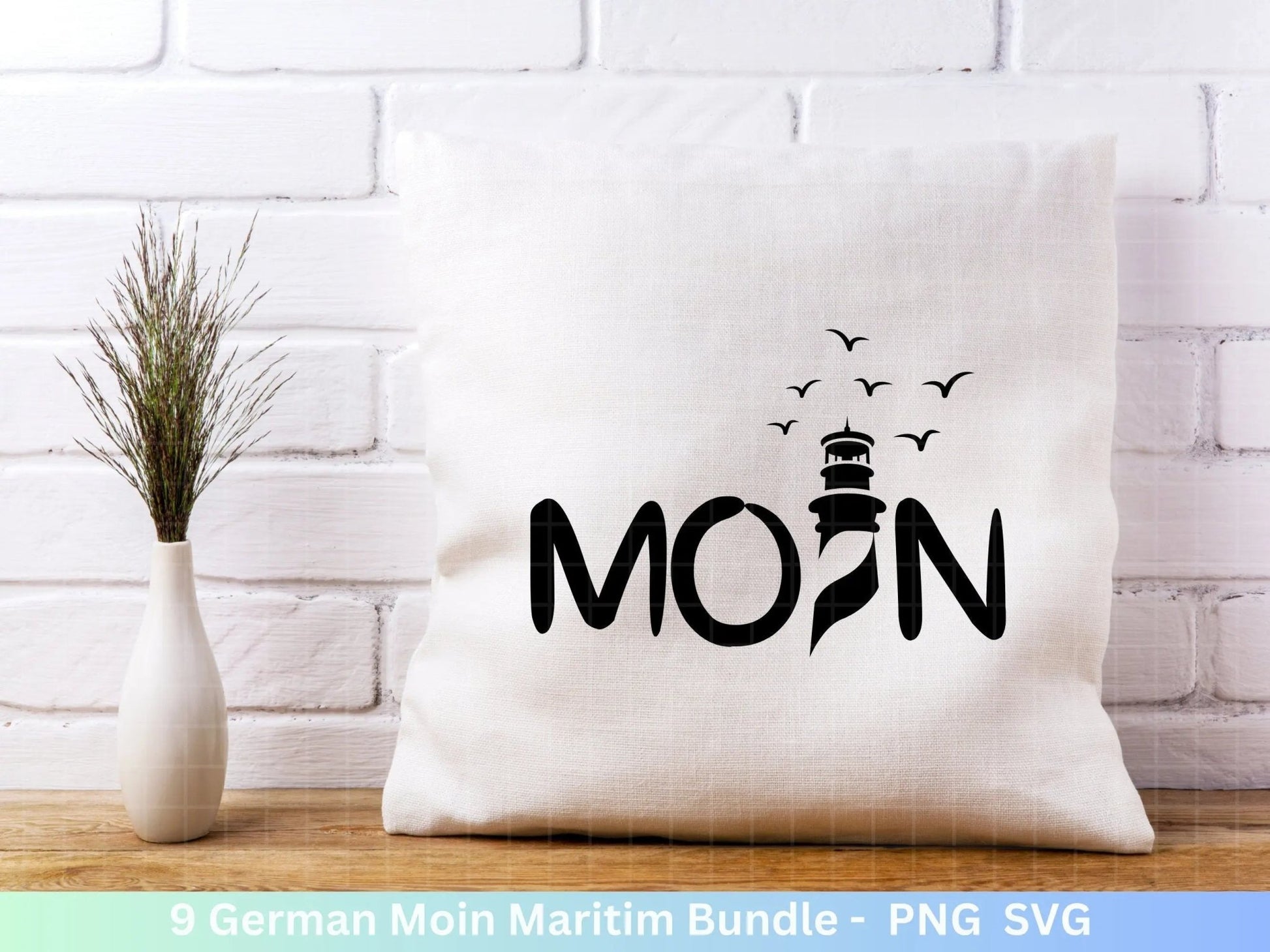 German Moin Plotterdatei Bundle - Maritim svg - Nautical Clipart - Leuchtturm svg - Möwen svg - Wilkommen im Norden svg - Cricut - Design