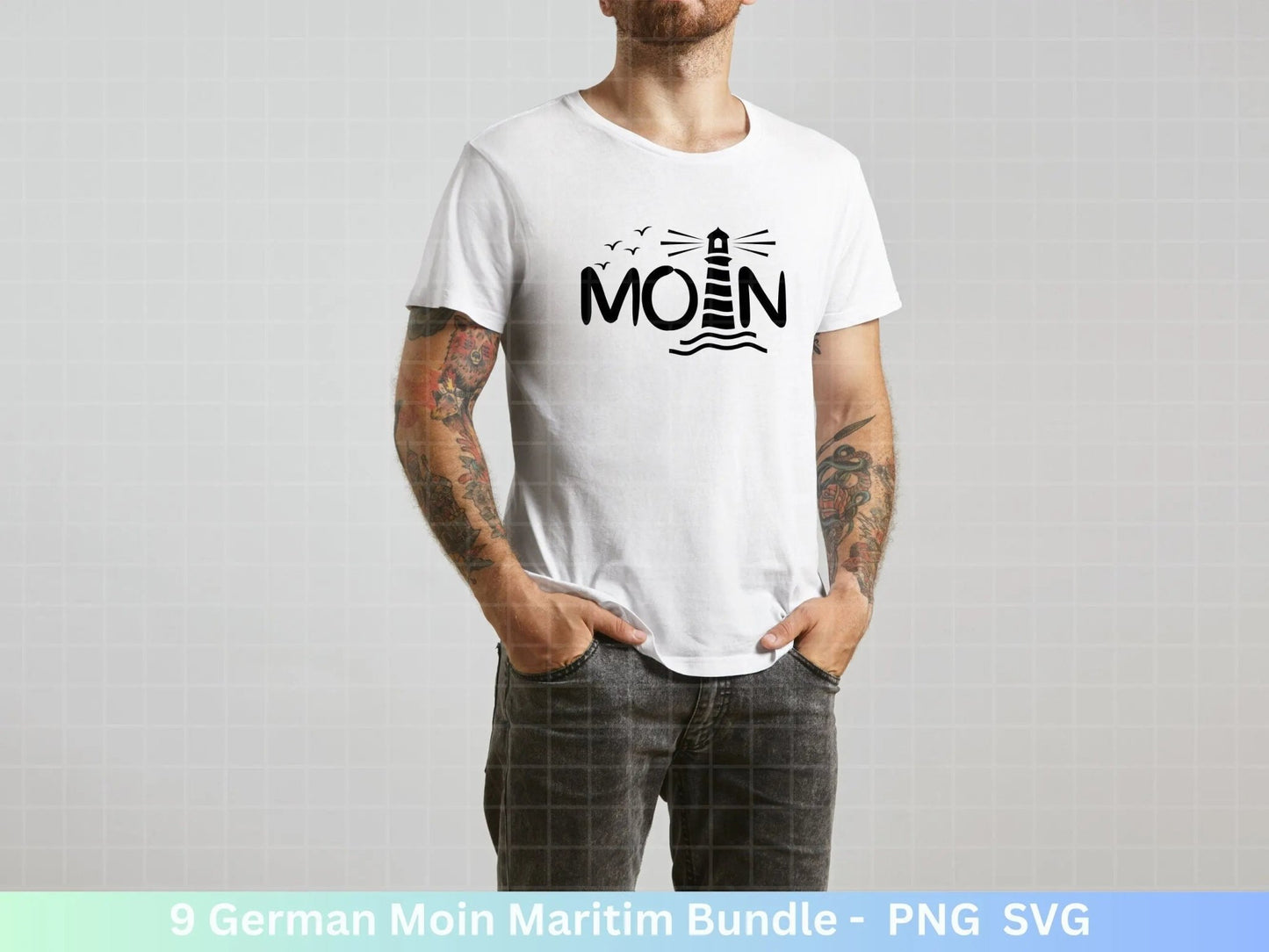 German Moin Plotterdatei Bundle - Maritim svg - Nautical Clipart - Leuchtturm svg - Möwen svg - Wilkommen im Norden svg - Cricut - Design