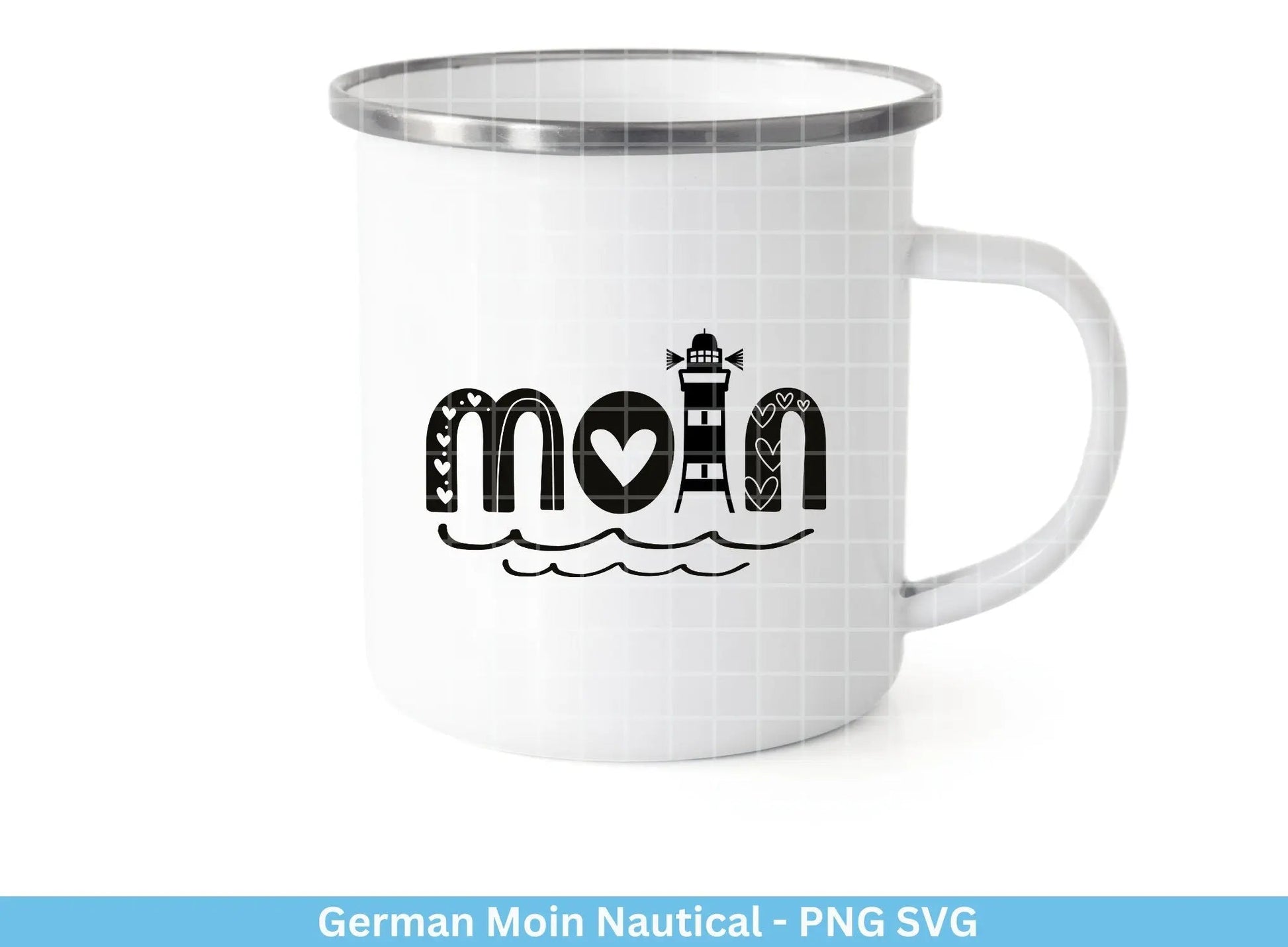 German Moin Plotterdatei - Maritim svg - Nautical Clipart - Leuchtturm svg - Möwen svg - Wilkommen im Norden svg - Cricut Silhouette Studio