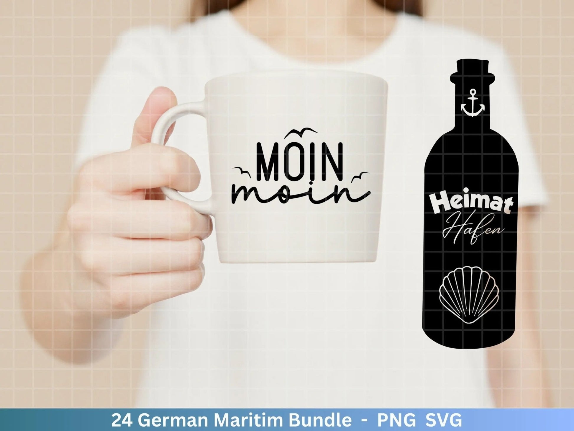 German Nautical Bundle - Moin Plotterdatei - Maritim svg - Nautical Clipart - Leuchtturm svg - Möwen svg - Wilkommen im Norden svg - Cricut