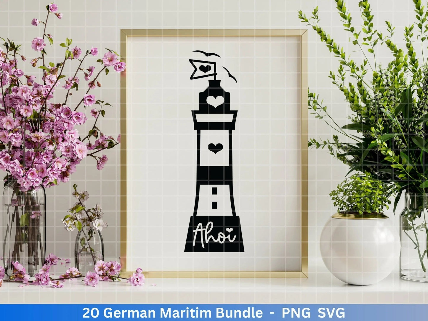 German Nautical Bundle - Moin Plotterdatei - Maritim svg - Nautical Clipart - Leuchtturm svg - Möwen svg - Wilkommen im Norden svg - Cricut