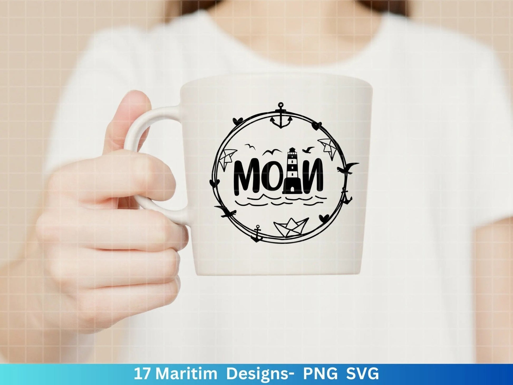 German Nautical Bundle - Moin Plotterdatei - Maritim svg - Nautical Clipart - Leuchtturm svg - Möwen svg - Wilkommen im Norden svg - Cricut