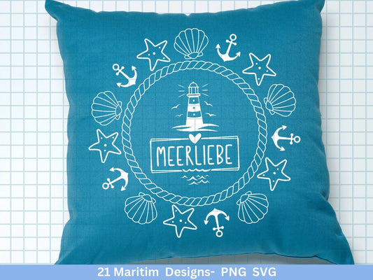 German Nautical Bundle - Moin Plotterdatei - Maritim svg - Nautical Clipart - Leuchtturm svg - Möwen svg - Wilkommen im Norden svg - Cricut