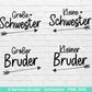 German Plotterdatei - Großer Bruder svg - Kleiner Bruder svg - Baby Shower Geschenk Svg - Vater Geschenk - Große Schwester Svg - Geburt