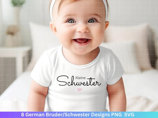 German Plotterdatei - Großer Bruder svg - Kleiner Bruder svg - Baby Shower Geschenk Svg - Vater Geschenk - Große Schwester Svg - Geburt